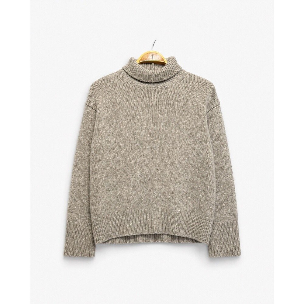 Alex Mill Women’s Turtleneck Sweater M Beige Extra Fine Merino Wool Oversized